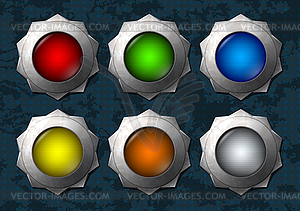 Colorful star buttons - vector clip art