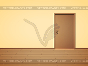 Pale interior with door - vector image