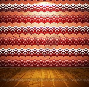 Room with wavy wallpaper - vector clipart