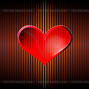 Heart on burning net - stock vector clipart