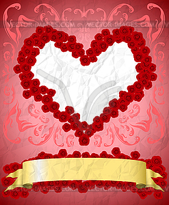 Винтаж День Святого Валентина карта - векторизованное изображение клипарта