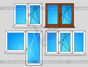 Set of window templates - vector clip art