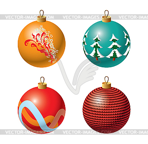 Set of Christmas baubles - vector clipart