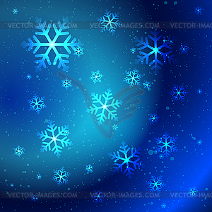 Abstract shiny snowflakes - color vector clipart