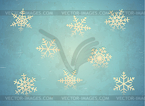 Aged card with snowflake - vector image