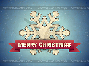 Christmas card with snowflake - vector image