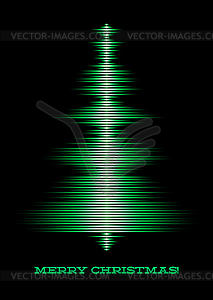 Musical christmas tree card - vector clip art