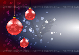Christmas baubles card - vector clip art