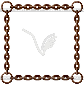 Rusty chain frame - vector image