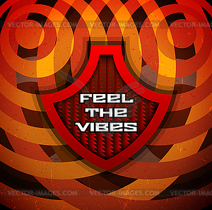Retro poster with shield - vector clipart