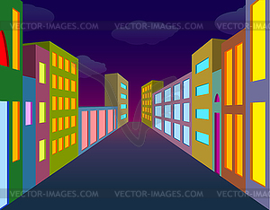 Night city street - vector image