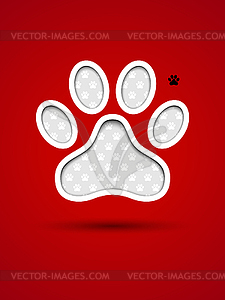 Cut out animal footprint - vector image