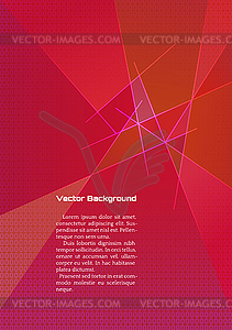 Abstract red geometric background with lines - vector image