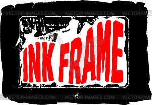 Black grungy ink frame - vector clipart