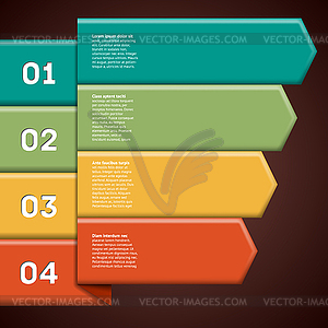 Infographics with colorful ribbon pointers - vector clipart