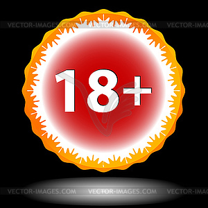 Eighteen plus icon - vector clip art