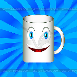 Mug with smile - royalty-free vector clipart