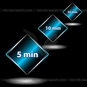 Three times - vector clip art