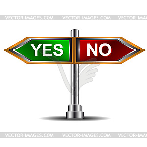 Sign yes and no - vector clipart