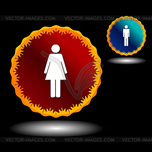Мужчина и женщина значки - изображение в векторном формате