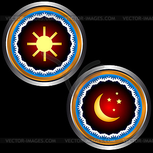 Day and night - vector clip art