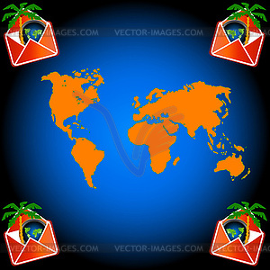 Traveling in an envelope - vector image