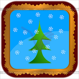 Frame with fir-tree - vector clip art