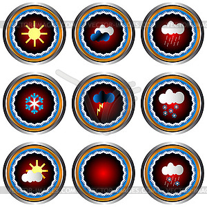 Weather buttons - vector clipart