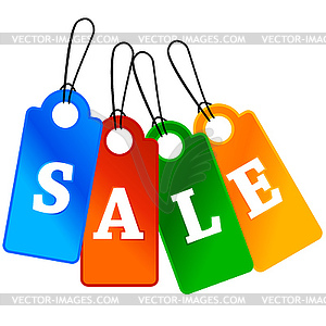 Four Sale labels - vector image