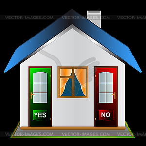 House in unique style - vector clip art