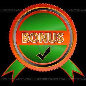 Green bonus icon - vector clip art