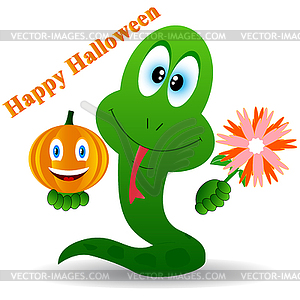 Snake in Halloween - vector image