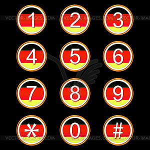 German numbers icons - vector clipart