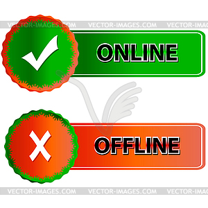 Online and offline icon - vector clipart