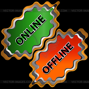 On-line and offline icon - vector clip art