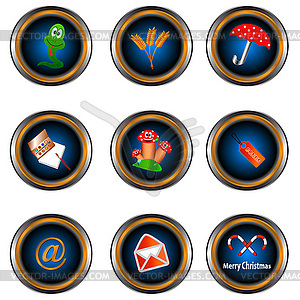 Nine unique icons - vector image