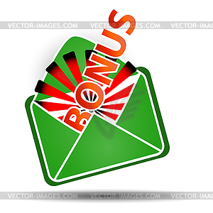 Open envelope and bonus - vector clip art