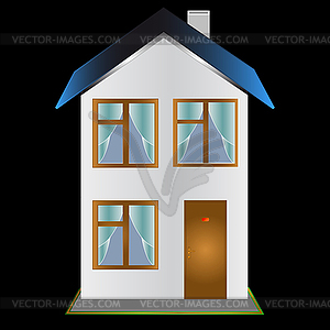 Two-storeyed house - royalty-free vector clipart