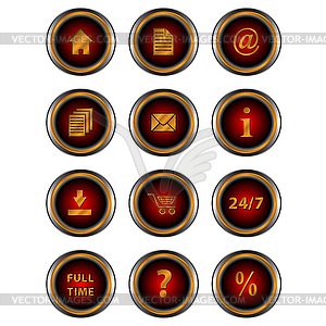 Big set web of red icons - vector clip art