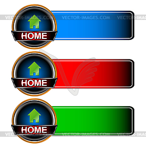 Three home icons - vector image