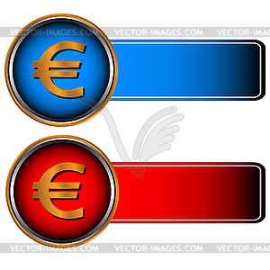 Two symbols of currencies - vector clip art