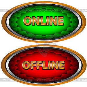 Online and offline icon - vector clipart