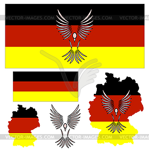 German flag and bird - vector clipart