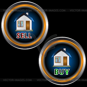 Buttons sell and buy - vector image