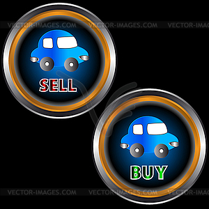 Buttons sell and buy - vector clipart