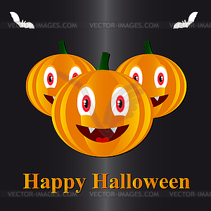 Pumpkins in Halloween - vector image