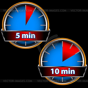 Five and ten minutes icon - vector clipart / vector image