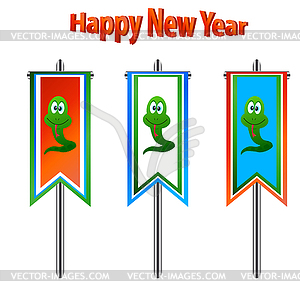 Three banners - vector clipart