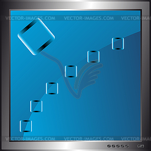 Blue Abstract backgound in monitor - royalty-free vector clipart