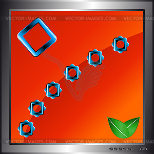 Красный Абстрактный Backgound в мониторе - стоковое векторное изображение